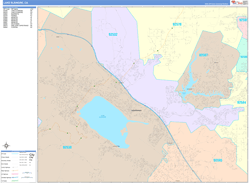 Lake Elsinore Wall Map Color Cast Style 2024